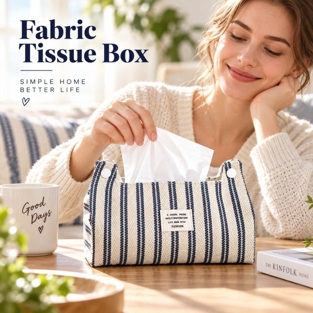 Easy Refill Tissue Box Fabric Facial Towel Bag Versatile Home Decor Facial Tissue Bag Bedroom