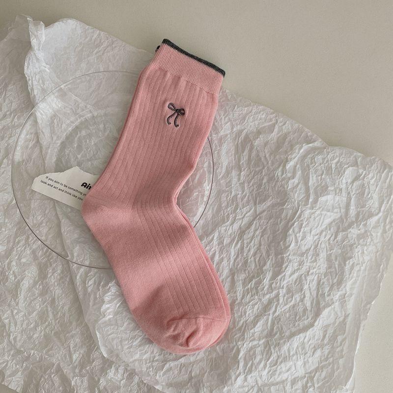 

Осенние носки с вышивкой и бантом в балетном стиле для девочек — милые и симпатичные. Носки до середины икры универсальны и стильны 1 pair розовый