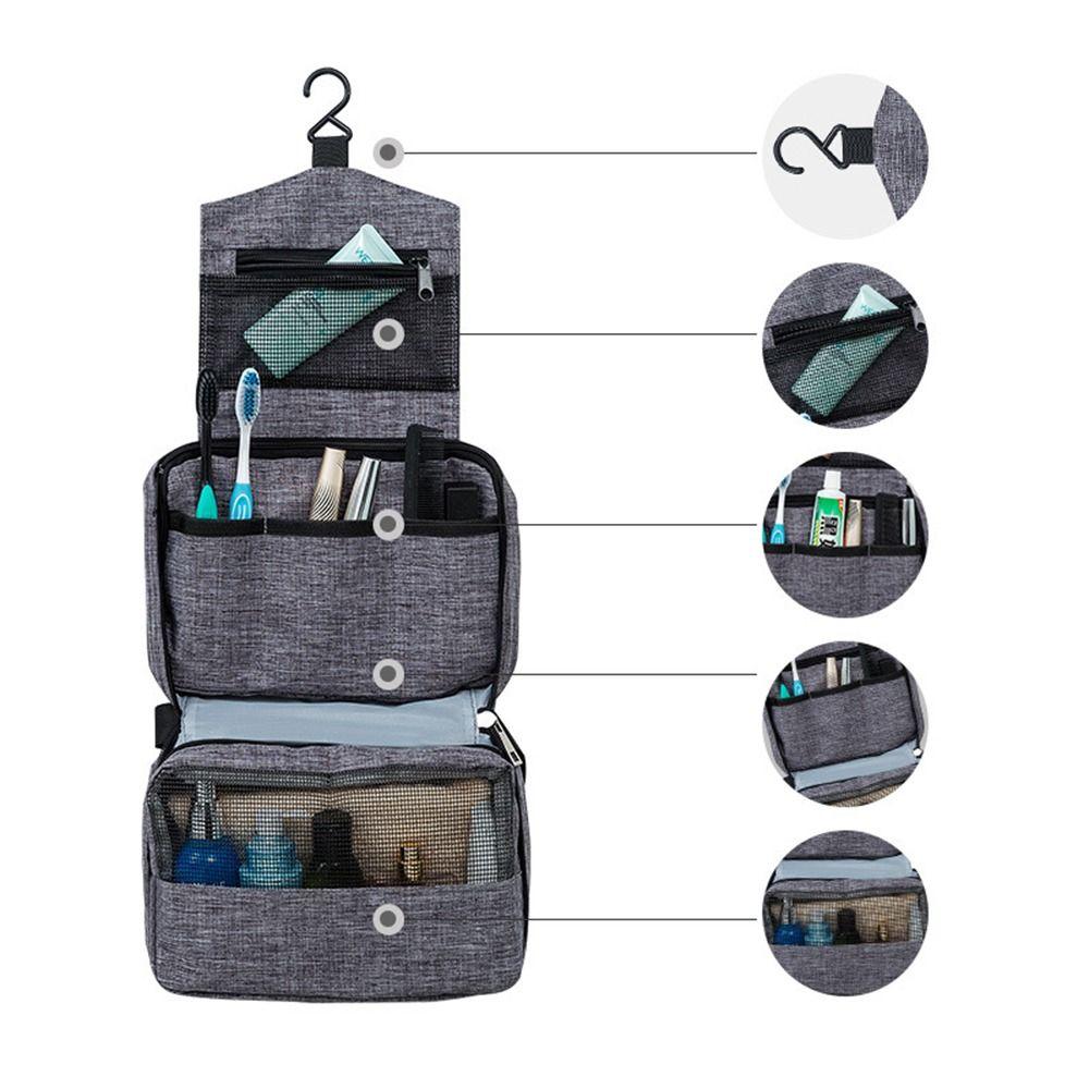 Water Resistant Men Toiletry Bag Oxford Cloth Makeup Organizer Travel Toiletry Containers  Women