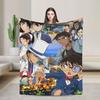 Vintage 90s Detective Conan Anime Blanket Kuroba Kaito Fuzzy Vintage Soft Throw Blankets Bedding Lounge Spring/Autumn Outdoor