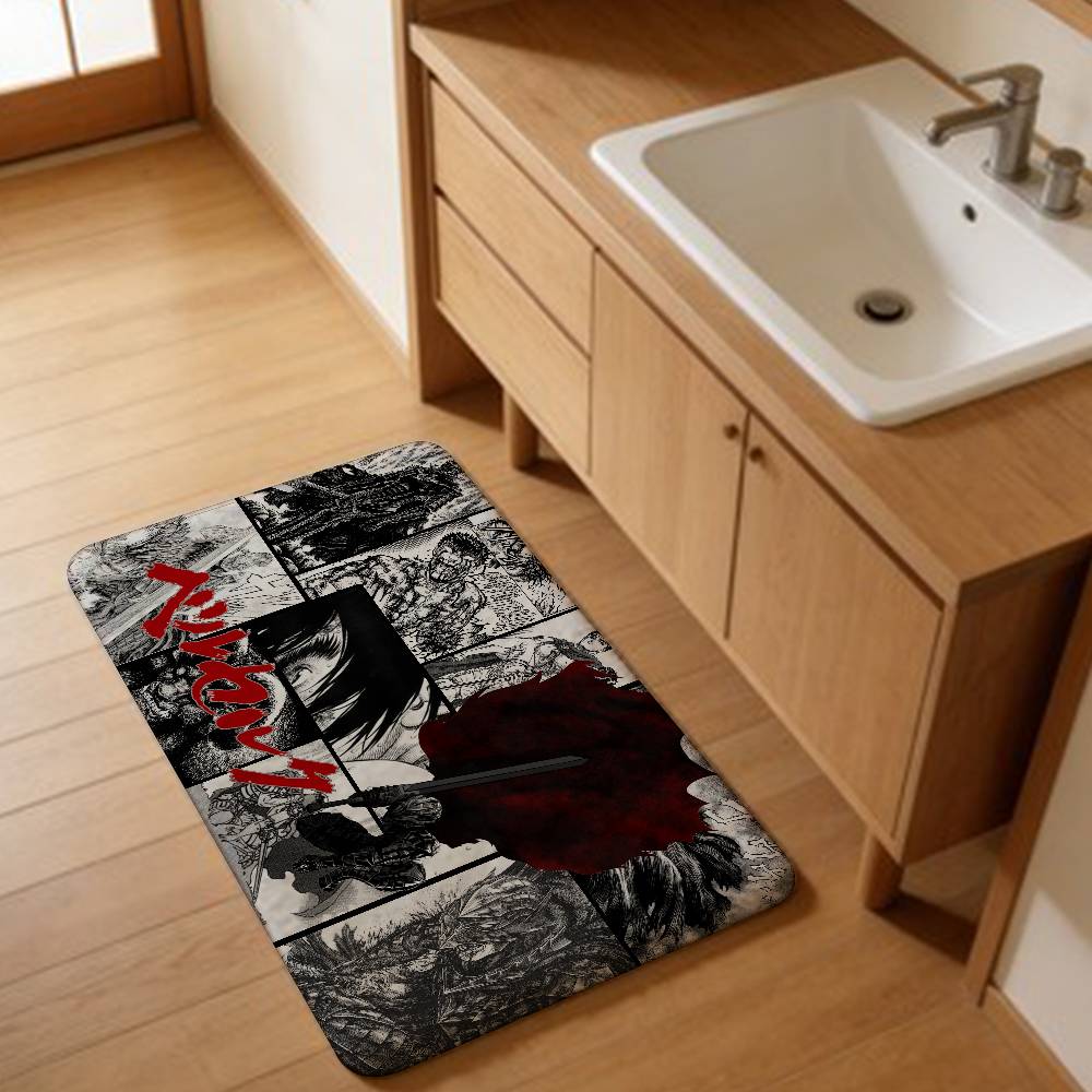Berserk Guts Hot Anime Entrance Door Mat Washable Non-Slip Living Room Sofa Chairs Area Mat Kitchen Welcome Doormat