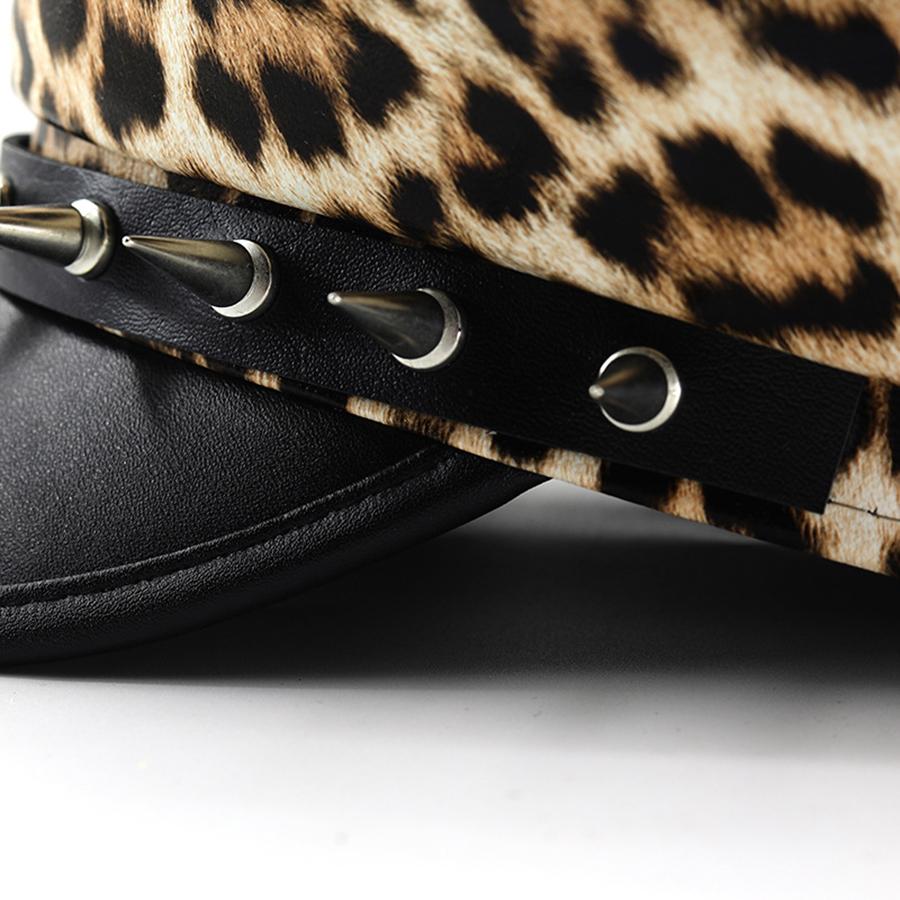 Vintage leopard print Berets for Women Fashion y2k Flat Army Cap Salior Hat