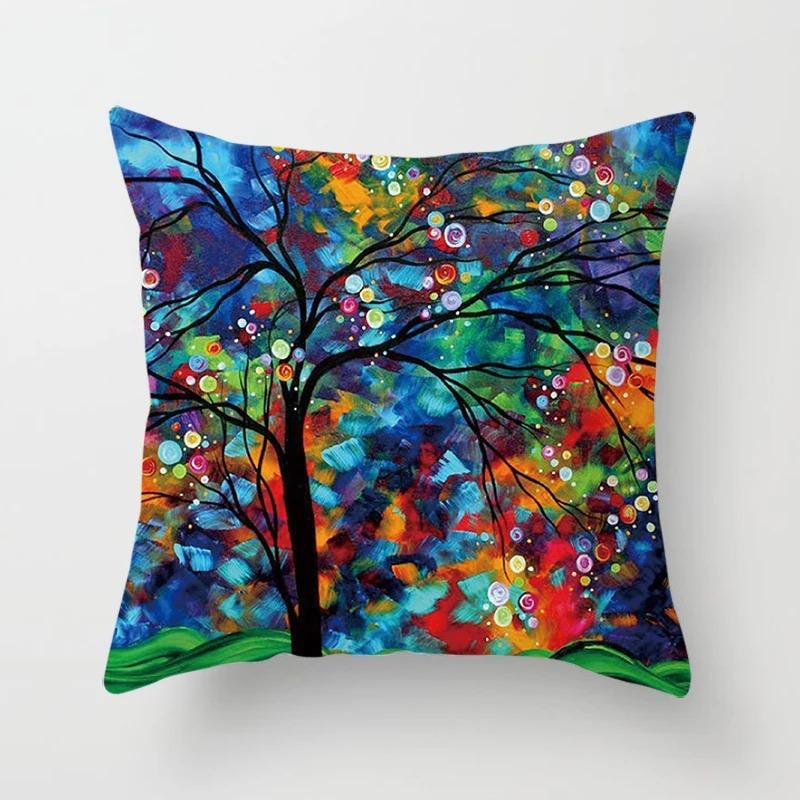 Creative Tree Pattern Pillowcase Interior Decoration Office Living Room Home Pillowcase