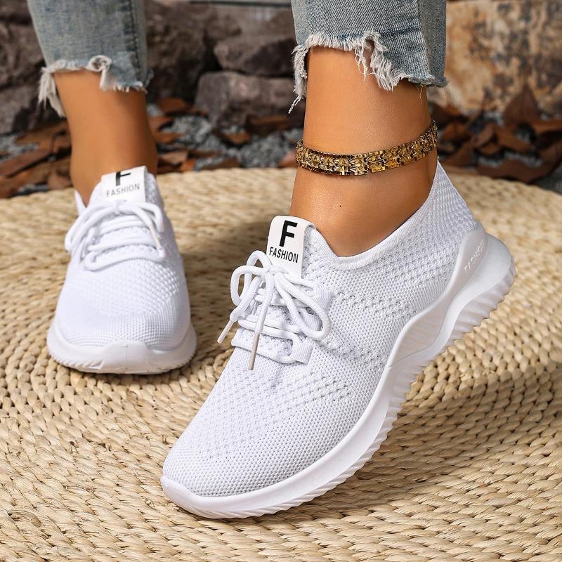 Shoes Women's New Sports Shoes Lace-up Fashionable and Versatile Daily Casual Women's Shoes Mesh Breathable Large Size Women's Shoes