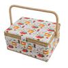Large Capacity Fabric Sewing Box With Magnetic Closure And Adjustable Compartments For Crafting And Needlework Storage