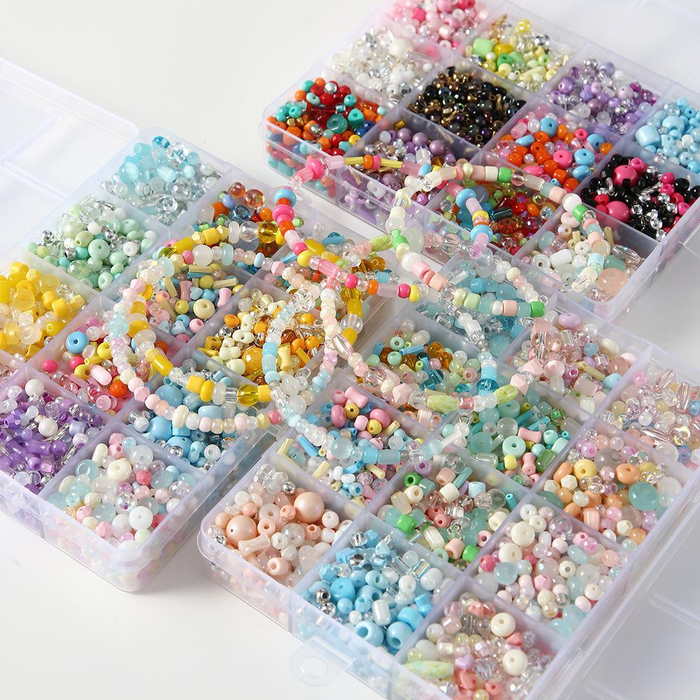 Mixed Glass Seed Beads Set: DIY Jewelry Bracelet & Necklace Kit with Tools & Accessories