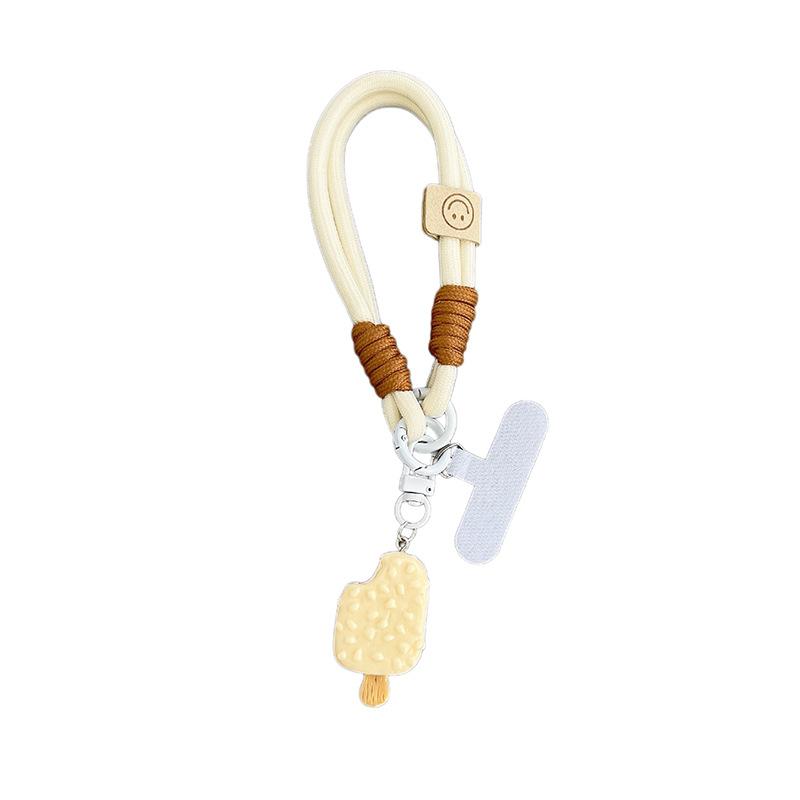 Original Bold Anti-Drop Portable Rope Mobile Phone Lanyard Small Fresh Ice Cream Pendant Bracelet Braided Rope Clip Female