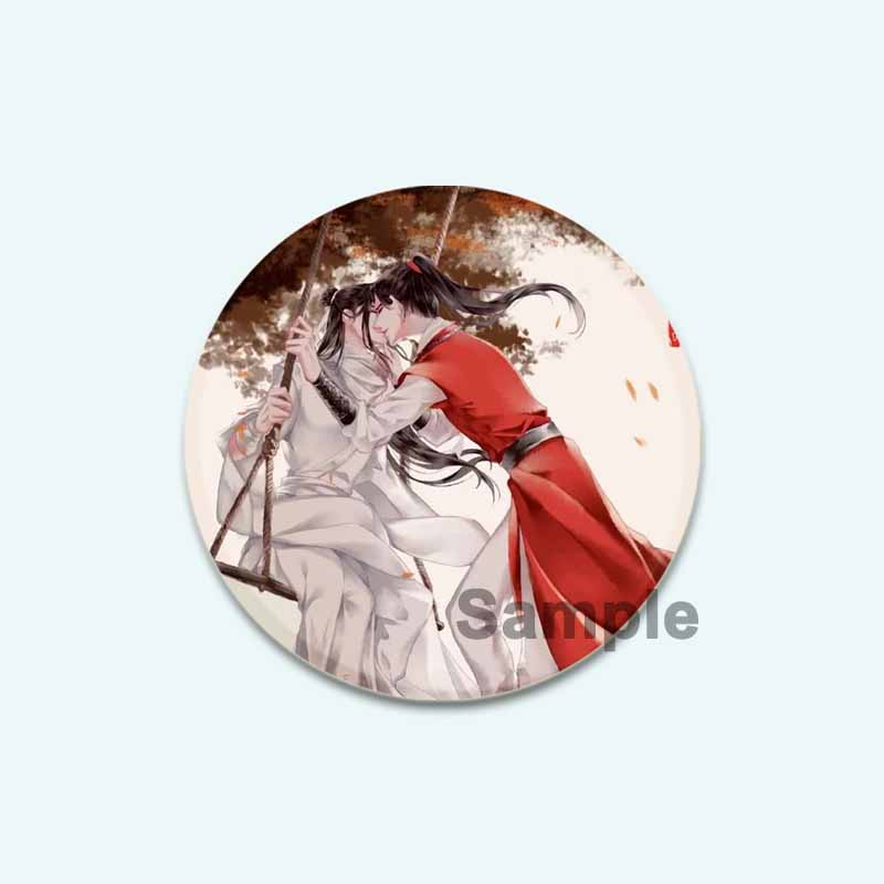 32/44/58 mm Anime Heaven Official's Blessing Badge Hua Cheng/Xie Lian Cartoon-Broschen, handgefertigt, niedliche Emaille-Anstecker als Schmuck, Geschenk-Accessoire