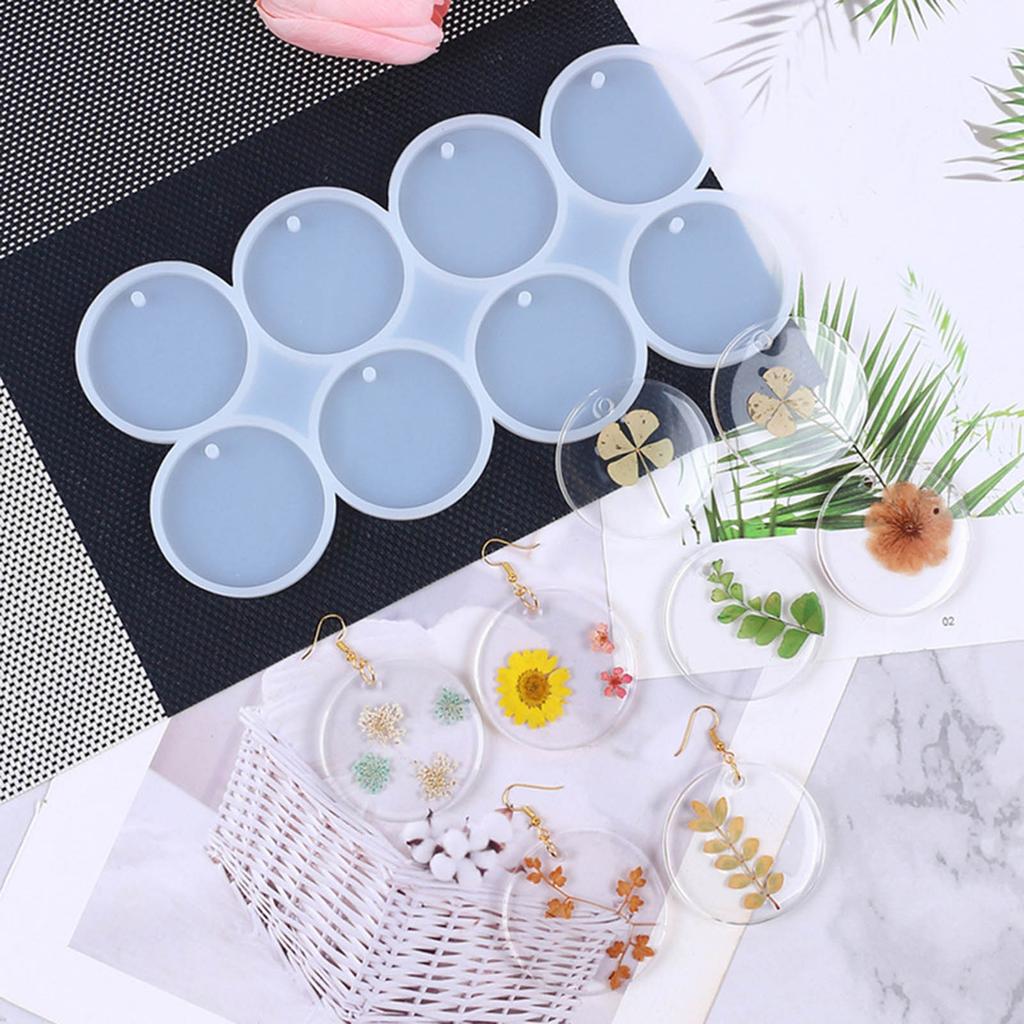 Moule en Silicone Cristal Forme Papillon/Ronde/Ovale Moules Boucles d'Oreilles Goutte Moules Bijoux d'Oreille pour Fabrication de Bijoux DIY et Artisanat