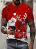 Men's Clothing Christmas Funny Shirt Short Sleeve Tee Shirt Men Tops Round Neck Santa Claus Tshirt Harajuku Loose Men T-Shirt