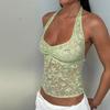Sexy Halter Halter Lace See-through Crop Top Sling