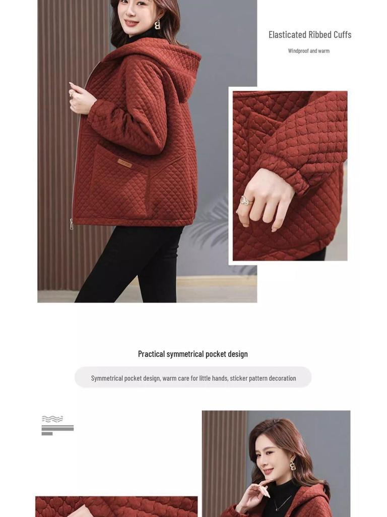 2025 Women's Winter Hooded Cotton Jacket: Stylish & Versatile Maternity Wear for Middle-Aged Temperament