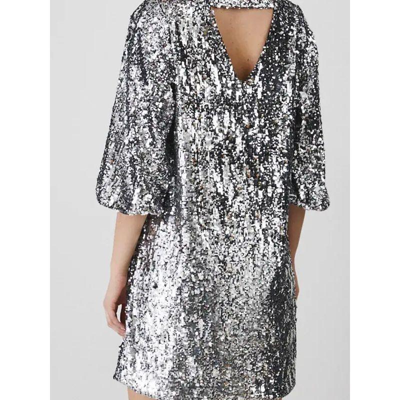 European and American Style Street Personalized Sequined Shiny Loose Annual Party Birthday Party Dress Elegant A- line Dress