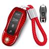 Real Carbon Fiber Key Fob Case Cover Protector for Cayenne Panamera Macan 718 911 918 Boxster Cayman Smart Key Shell