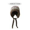 Wind-Resistant Pullover Bonnets With Strap Earmuffs Pile Cap Fashion Jacquard Knitting Hat