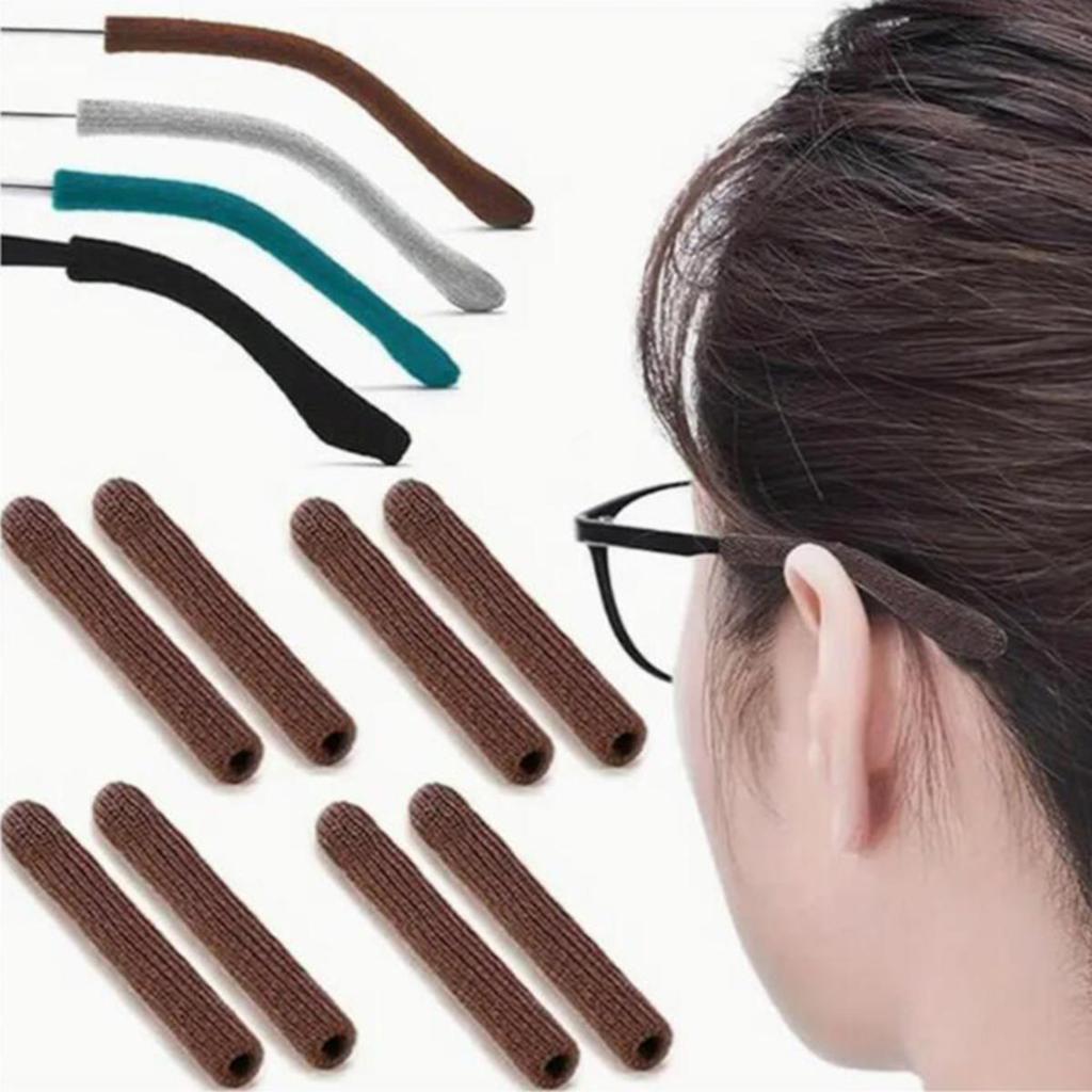 Anti-Slip Eyeglass End Temple Tips Soft Cotton Fabric Frame Leg Glasses Retainer Cushion Ear Sock Sleeve Comfort Eyewear