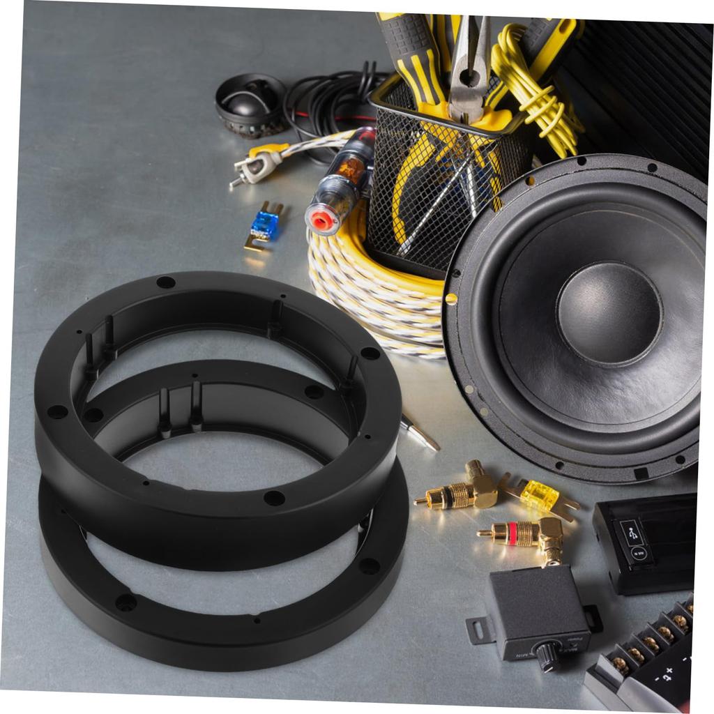 AKOOSY Car Speaker Thick Vibration Sound Quality Car Audio Speaker Easy Universal Design 2-Pack Spacers, Plastic, Reduction, Improvement, Bracket,