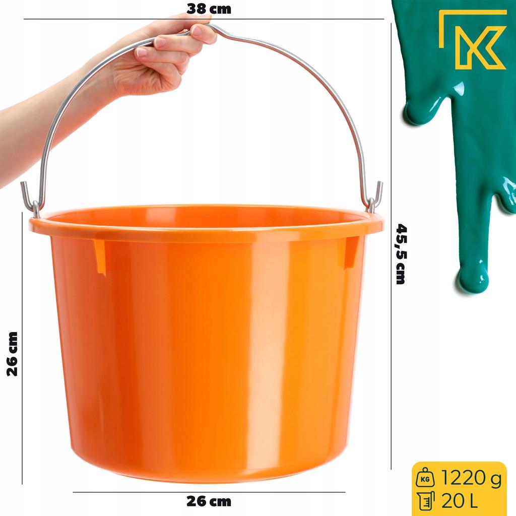 KADAX Wiadro Wiaderko Budowlane 20L 40kg mocne 3szt.