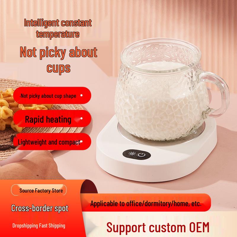 USB-Silent Multi-Functional Cup Warmer: 55° Constant Temp, 3-Speed Adjustable for Dorm or Office