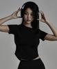 JELEVE Symbol Embroidered Crop Short Sleeve [Black]