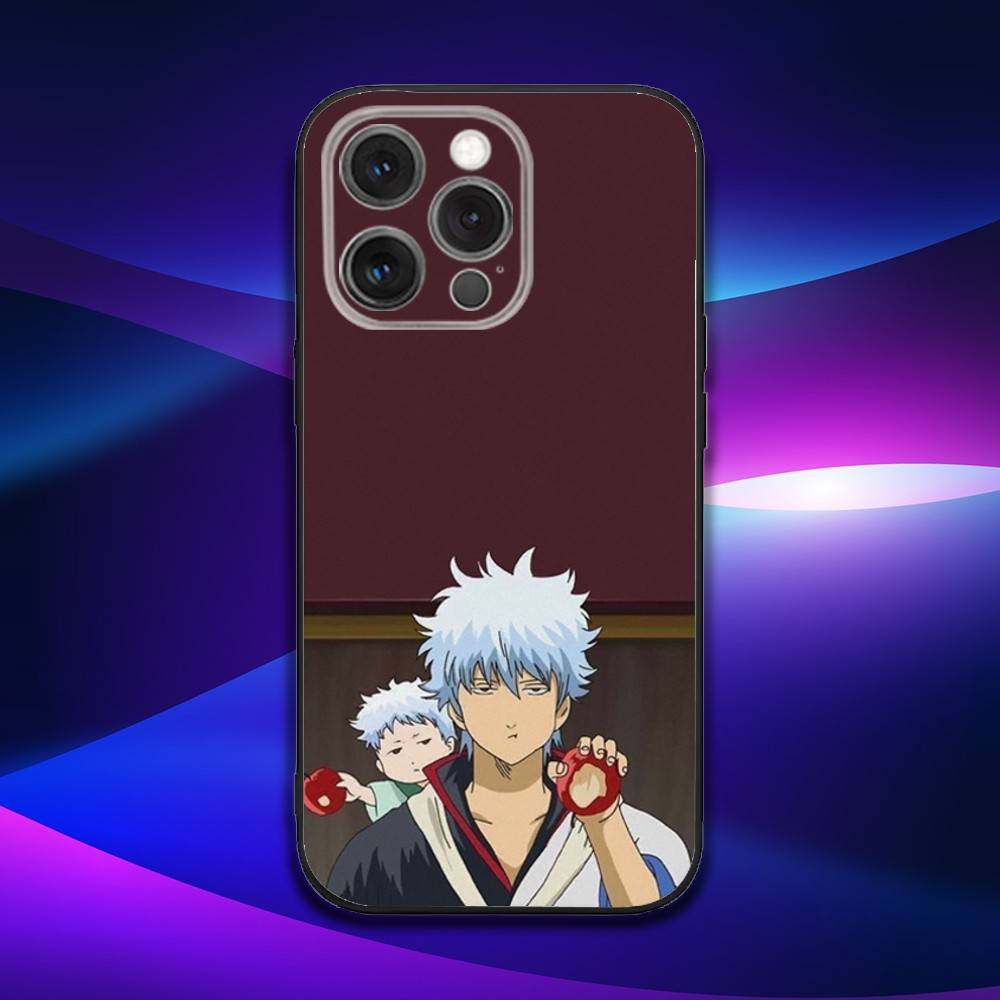 Anime G-GinTama Handyhülle Für iPhone 16e,16,15,14,13,12,11,Pro,X,XS,Max,XR,Plus,Mini Weiche Schwarze Hülle