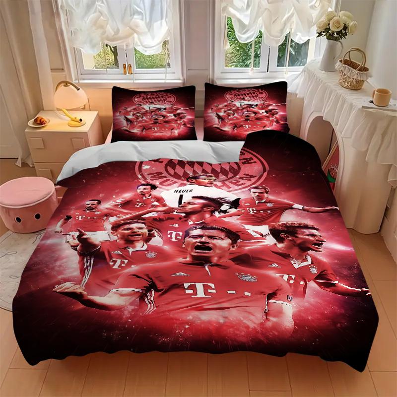 3 Stück Bayern München Legenden Bettwäsche-Sets Für Alle Größen Neu 3D-Druck Bettbezug Bettdecke Bettbezug Kissenbezug Schlafzimmerdekoration