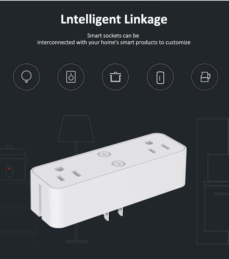 US Dual WiFi Smart Socket with Shelf & Alexa Voice Control