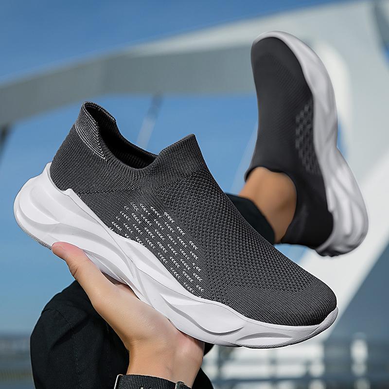 Ultra Lightweight Socks Shoes Men Women Breathable Knitted Casual Sneakers Slip-on Loafers Thick Sole Walking Footwear