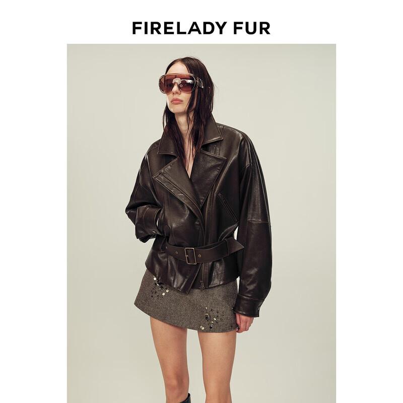 

Modern Queen Two-Tone Belted Faux Leather Jacket S