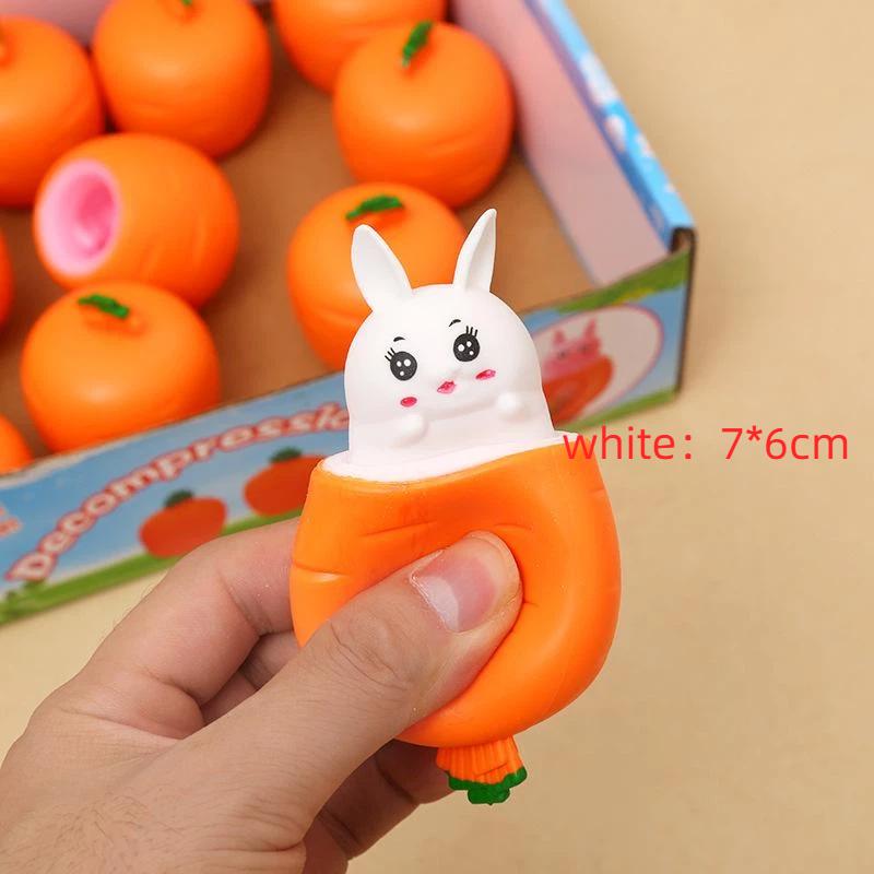 Squishy Carrot Rabbit Squeeze Telescopic Toys Kids Children'S Radish Rabbit Cup Pinch Music Toy Creative Stress Relief Gift