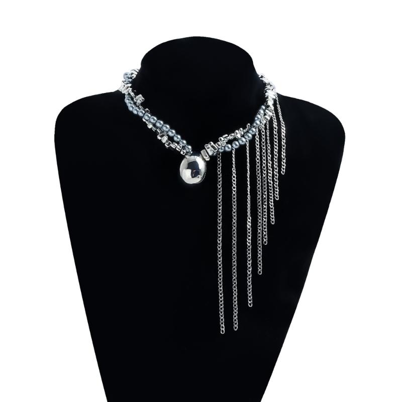 Stylish Multi Layer Necklace With Tassels Detail Elegant Look For Fashion Forward Women Lightweight And Comfortable Use