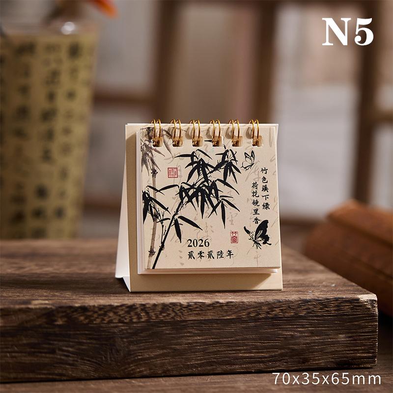 2026 Mini Simple Calendar Small Desk Calendar Creative Coil Calendar Planner Desktop Decoration Office Stationery