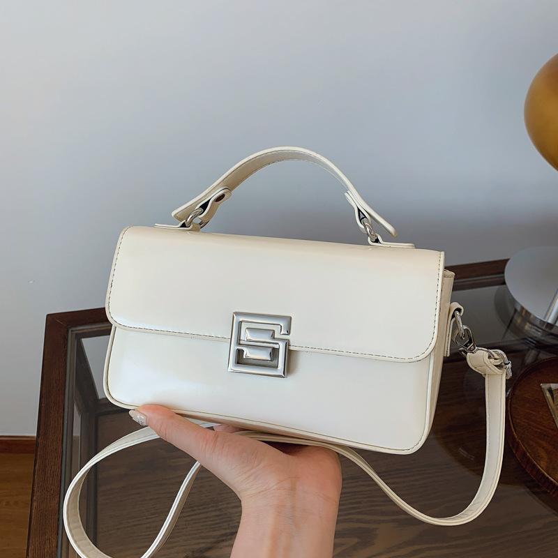New Fashionable Light Luxury Simple Solid Color Baguette Bag Portable Shoulder Crossbody Trendy Women's Bag