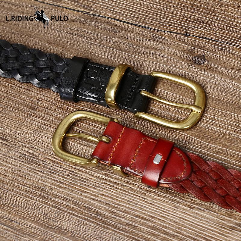 Women's Belt Genuine Leather Braided High Quality First Layer Cowhide Personality All-match Belt
