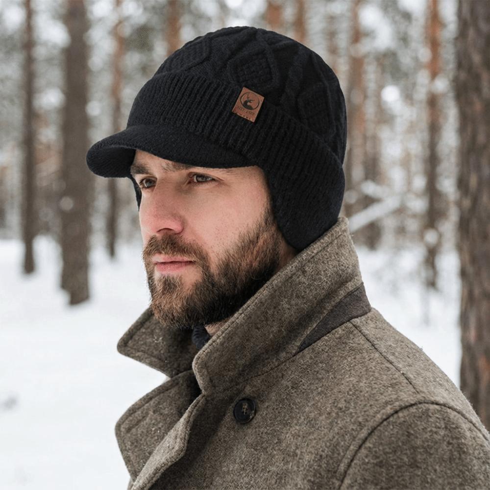 Thermal Earflap Cap Thick Knitted Hat Soft Winter Beanie Hat Outdoor