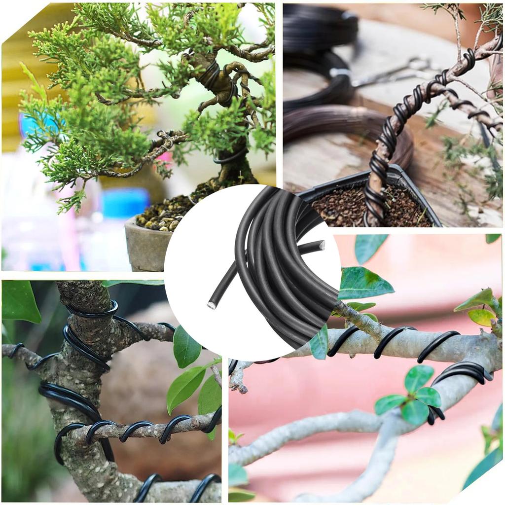 1pcs Bonsai Wires Anodized Aluminum Bonsai Training Wire With 6 Sizes 1mm/1.5mm/2mm/3mm/4mm/5mm length5m (Black) Garden Supplies