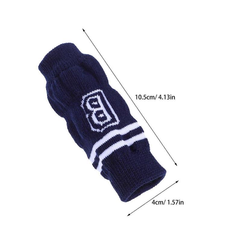 Dark Blue Dog Leg Warmers Soft Knitted Joint Protectors 12Pcs