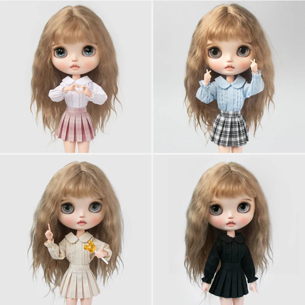 Blyth Clothes Mini skirt plaid cardigan pleated skirt student suit casual sweater jacket shirt Ymy Ob22 24 27 Doll Accessories