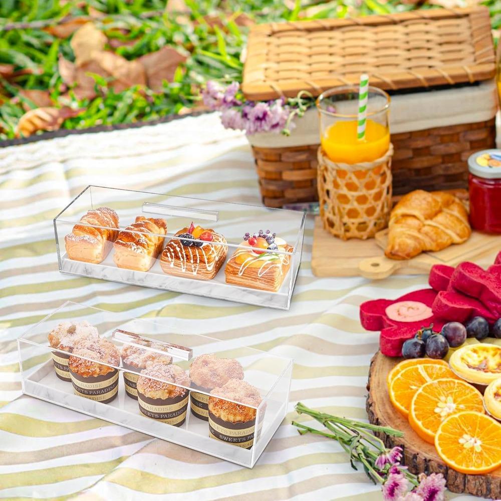 Dust-proof Cake Packaging Box Non-slip Bottom Bread Storage Container Cake Display Tray Hotel