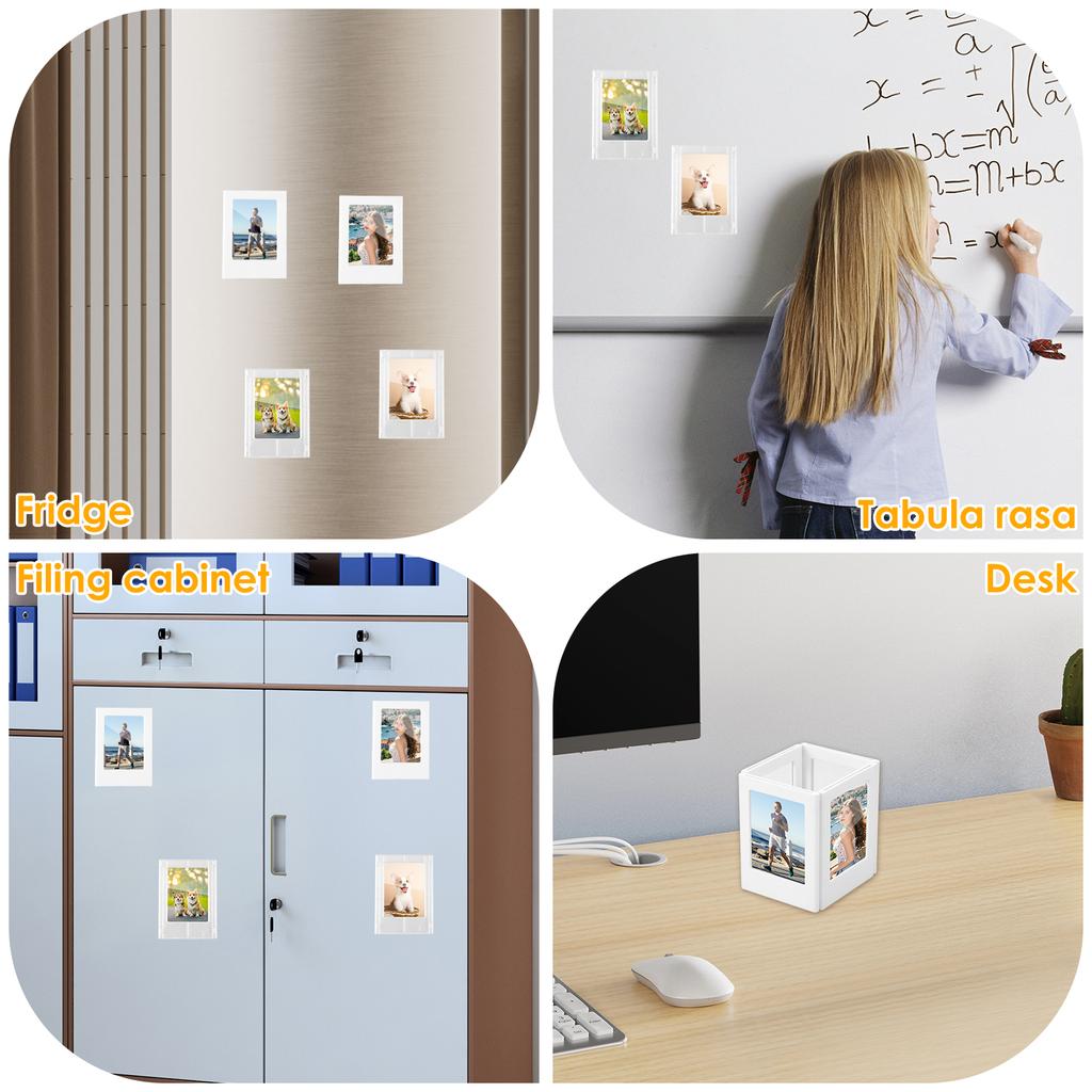 10/12Pcs Magnetic Fridge Frames DIY Magnetic Photo Frames Refrigerator Magnet Picture Frames 3inch Magnetic Picture Frame