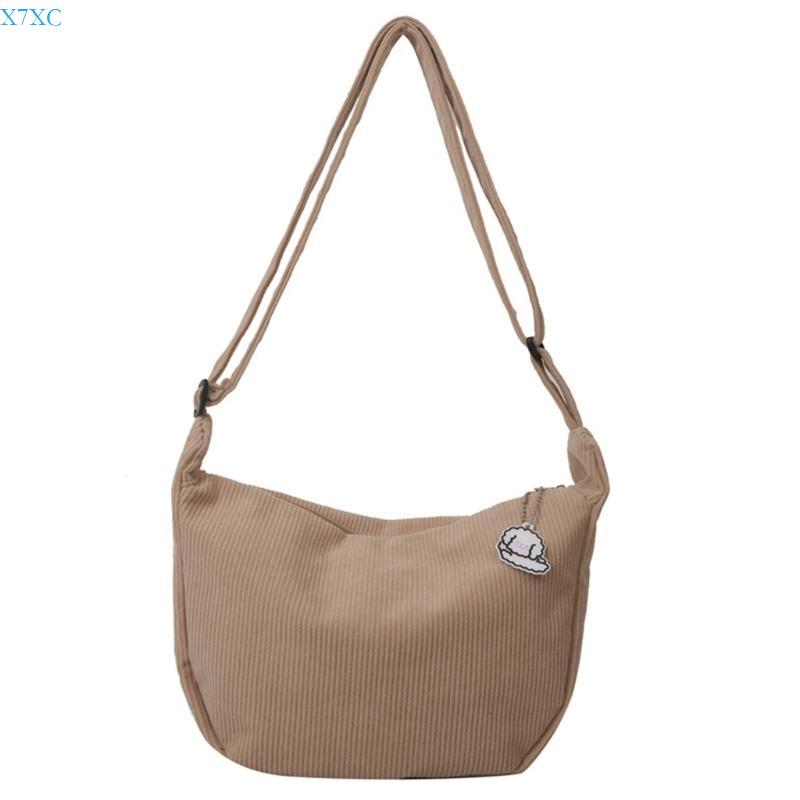 

X7XC Women Japanese Crossbody Bag Korean Styles Shoulder Bag Simple Dumplings Bag Casual Bag for Travel Daily Use хаки