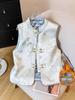 Gilet Jacquard Ricamato con Filo d'Oro - Stile Cinese Collezione Primavera