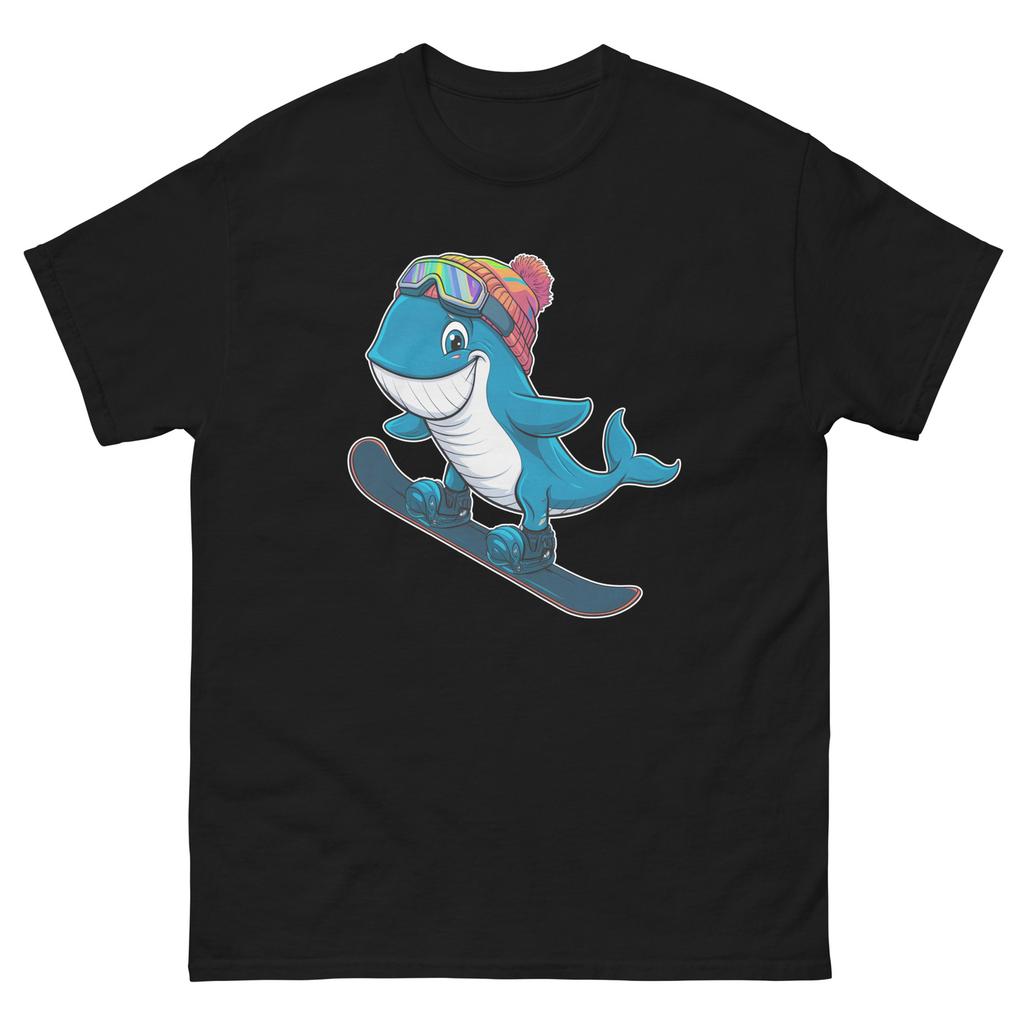 Whale Snowboarding Fun Cartoon Snowboarder Shirt T-Shirt