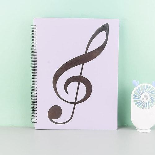 A4-Size Sheet Music File, 40 Sheets per Page, 10 Sheets, 5 Colors, Non-Reflective, Double-Page Sheets, Perfect for Sheet Music, Composition, and Lesso