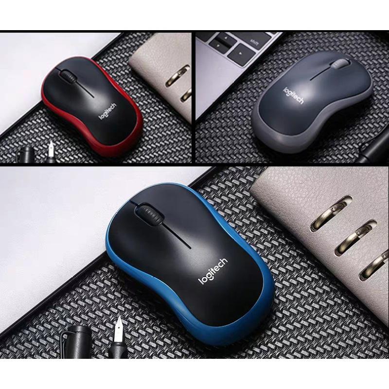 Logitech M186 Maus Optisch Ergonomisch 2,4 GHz Kabellos USB 1000DPI Mäuse Optoelektronisch Beidseitig