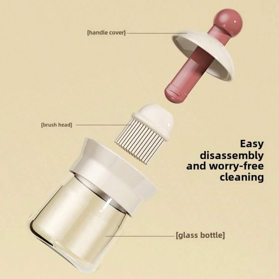 Practical 2-in-1 Oil Brush Bottle Oil Pot Sauce Vinegar Bottle Silicone Oil Brush Temperature Resistant Oil Bottle