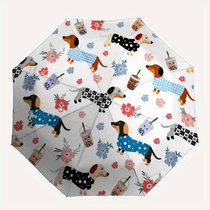 

1pc Cute Dogs Automatic Umbrella 8-Bone Design Compact Gear for Outdoor Travel, Perfect Holiday Gift y250827009