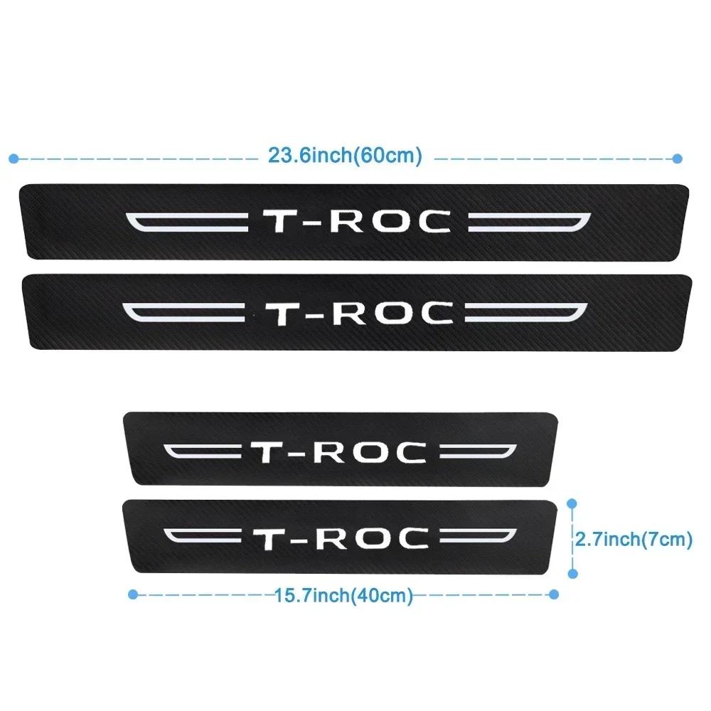 Striscia Anti-collisione Soglia Auto W126, per Volkswagen VW T-ROC Pellicola Anti-graffio con Logo, Adesivi Paraurti Baule, Adesivo Protettivo