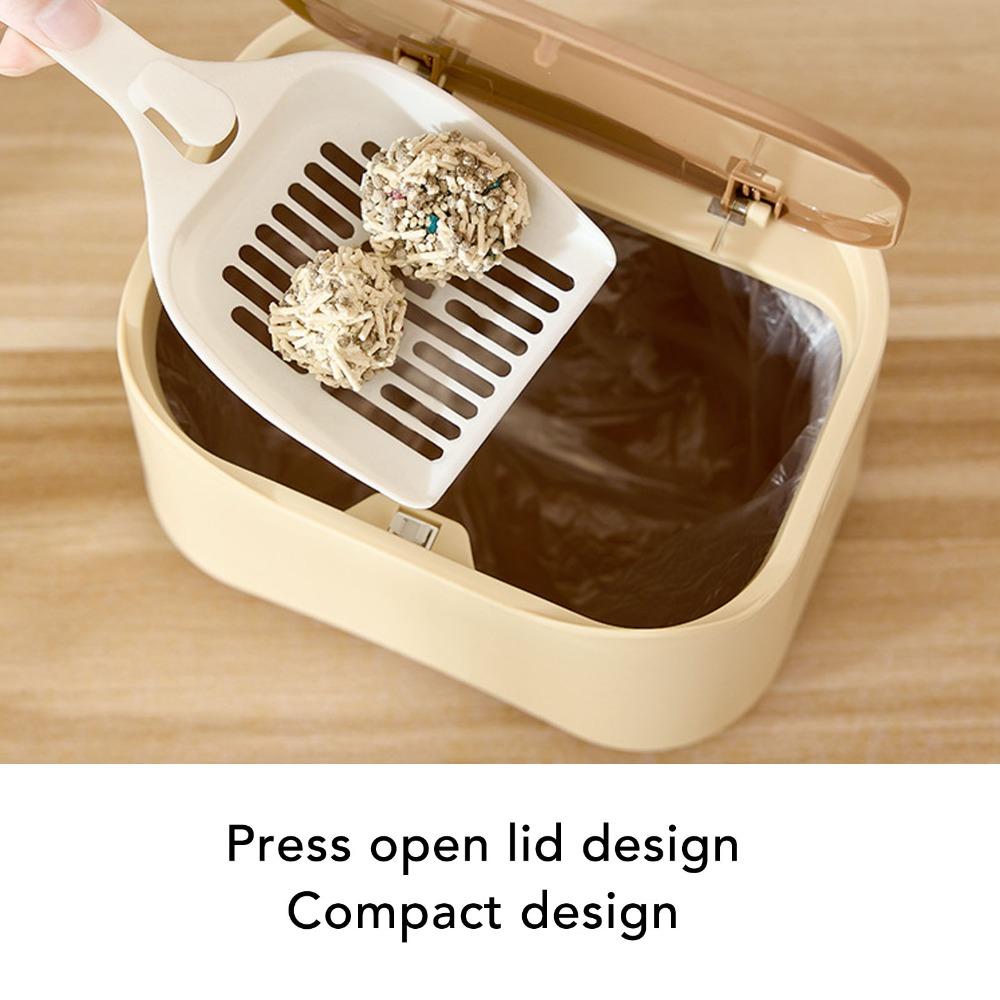 Odor Resistant Cat Waste Garbage Can with Press Type Lid Multipurpose Trash Bin  Cat Litter Area