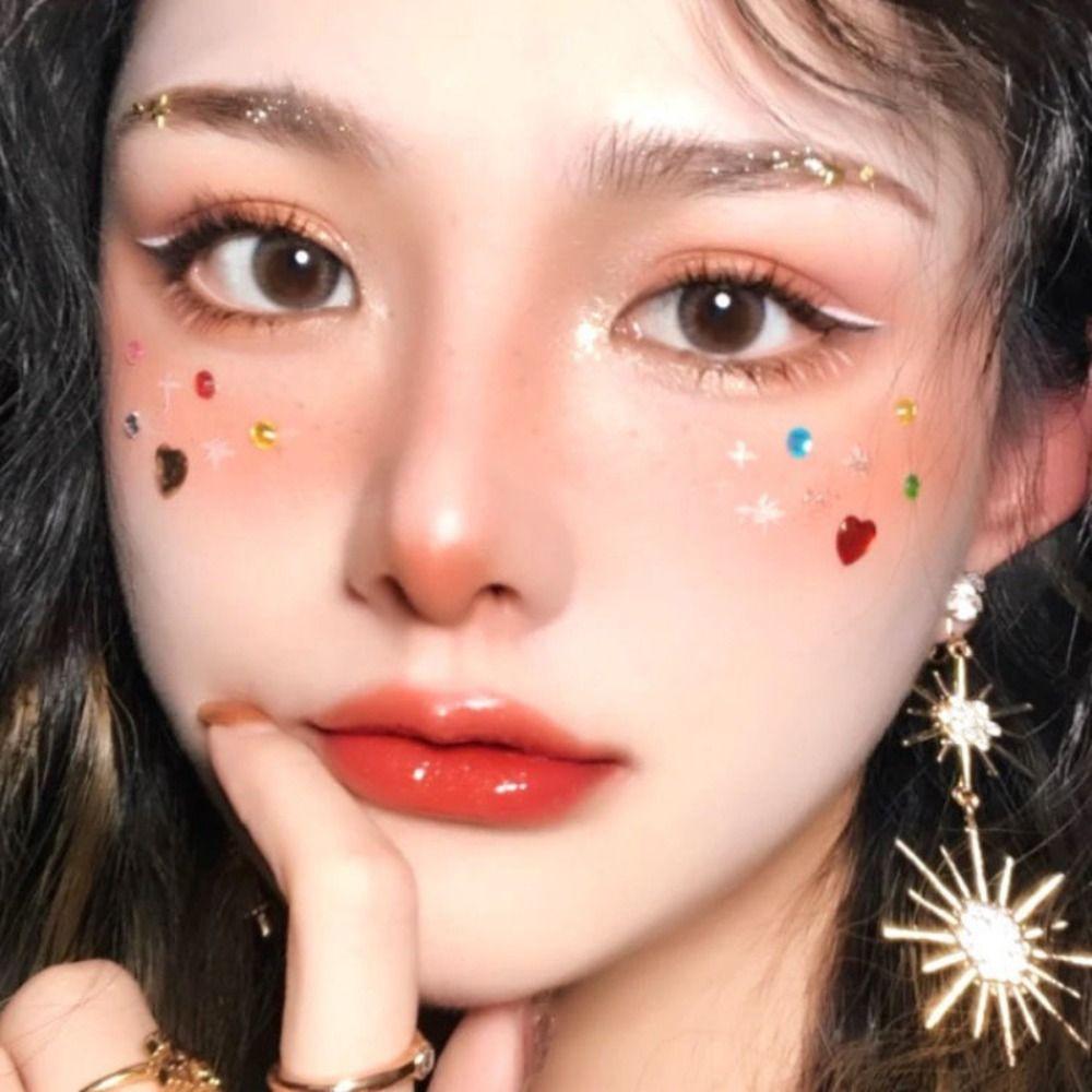 Dekorationsaufkleber 3D Edelsteinaufkleber Kristall Strassaufkleber Make-up Gesichtsaufkleber